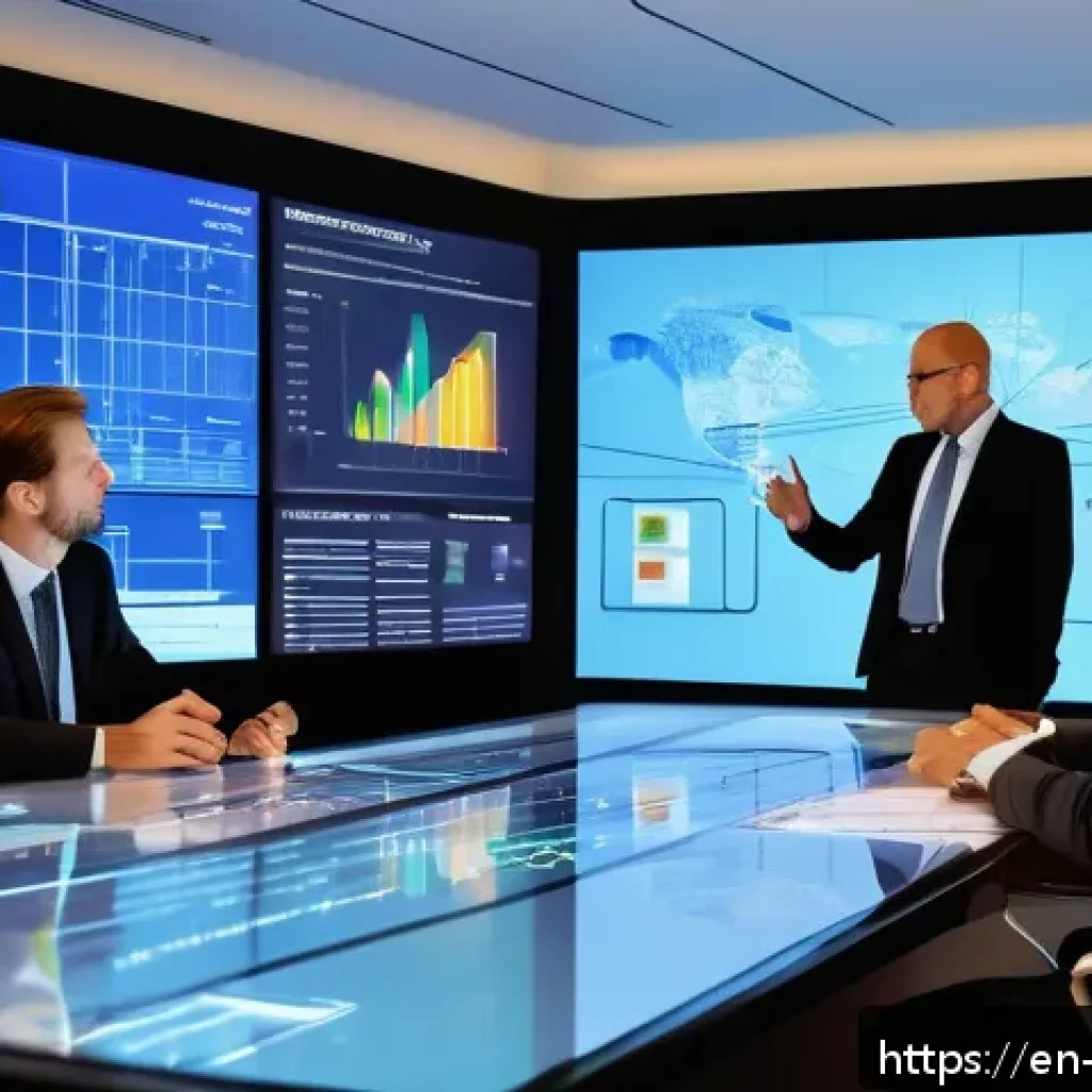위험관리 직무에서 성장하는 방법 - A professional corporate setting showing a diverse group of risk management experts gathered around ...